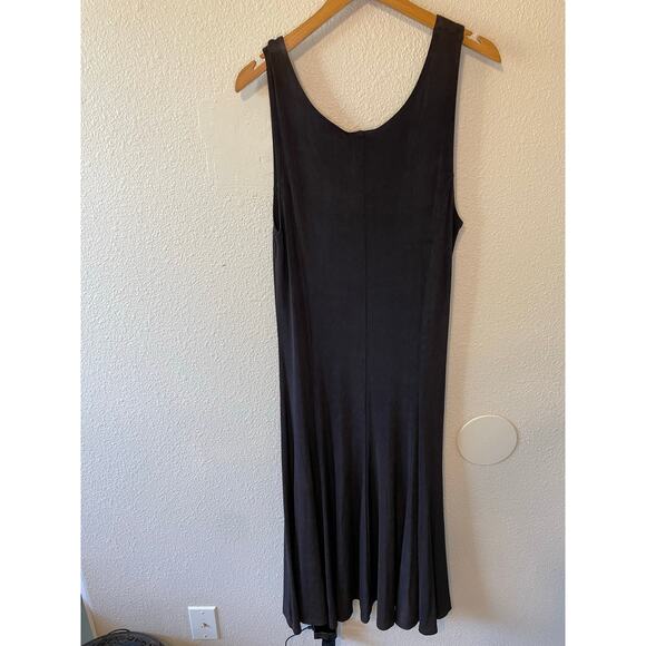 Chico’s Travelers Ribbed Stretchy Black U Neckline Midi Dress Size 1 (Medium) - Picture 4 of 11
